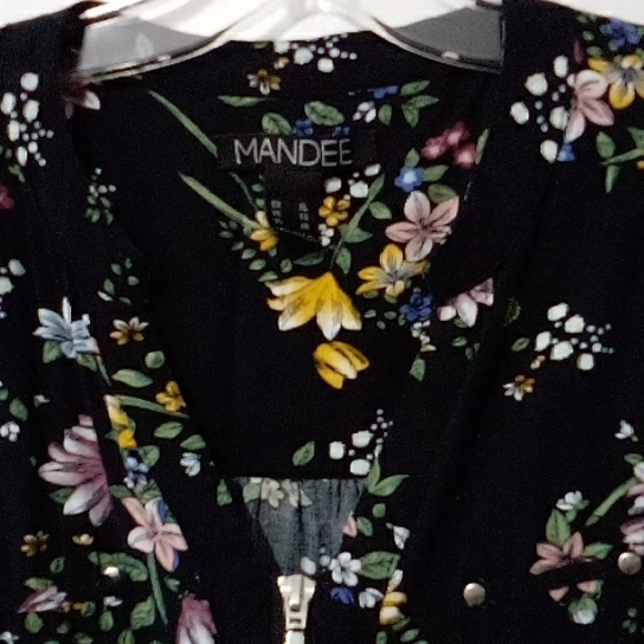 Mandee black floral mini dress with pockets - Picture 4 of 9